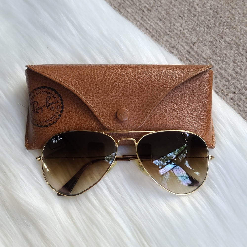 Ray-Ban Aviator Gold Brown Gradient